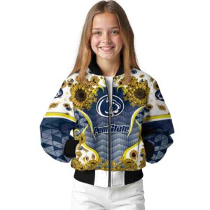 penn state nittany lions sunflower bloom blue yellow jacket top rated