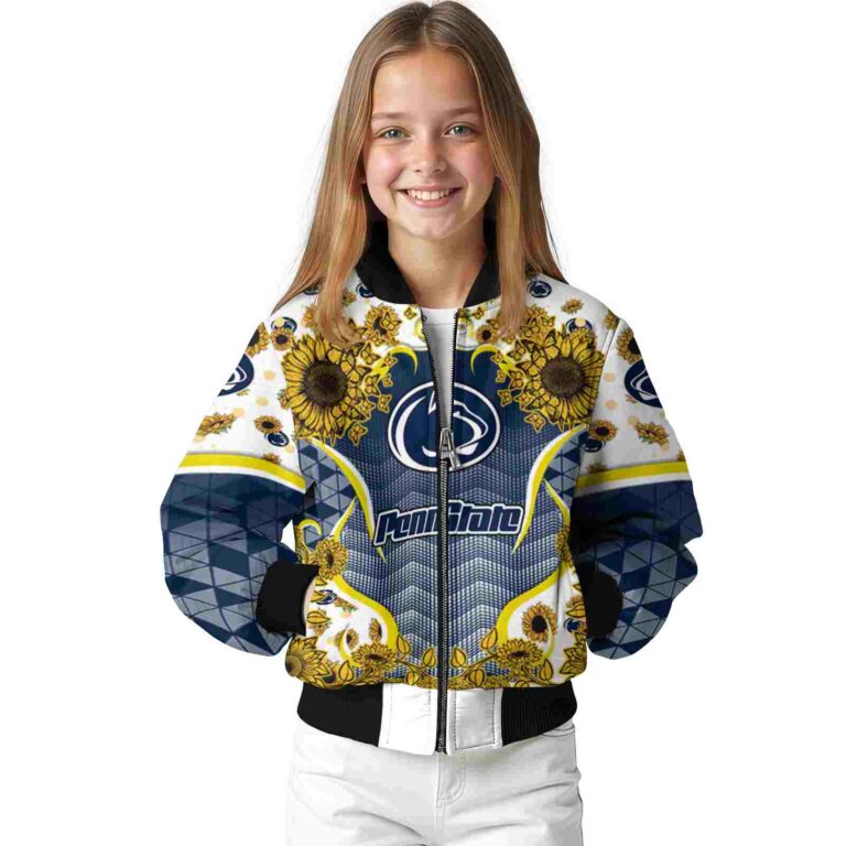penn state nittany lions sunflower bloom blue yellow jacket top rated
