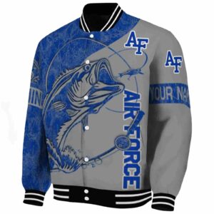 personalized air force falcons fishing rod grey jacket best selling