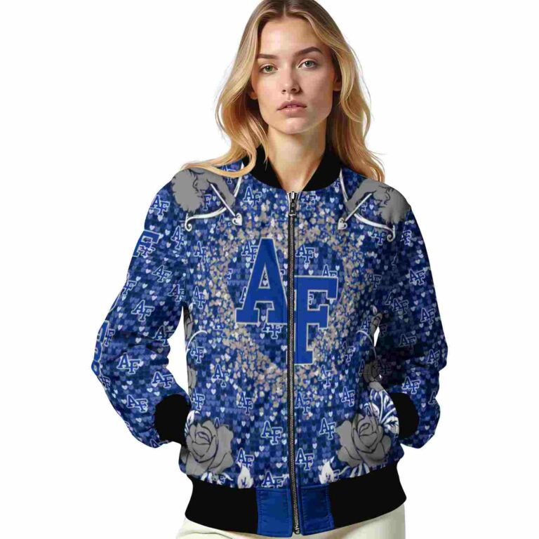 personalized air force falcons heart explosion blue jacket latest model