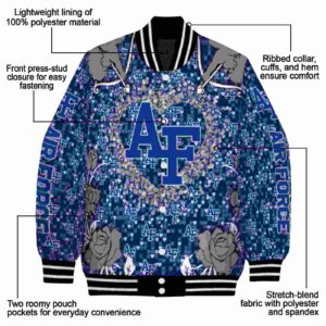 personalized air force falcons heart explosion blue jacket new arrival