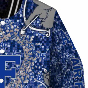 personalized air force falcons heart explosion blue jacket premium grade