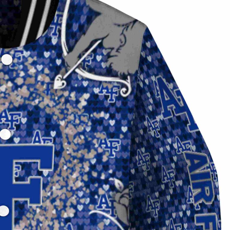 personalized air force falcons heart explosion blue jacket premium grade