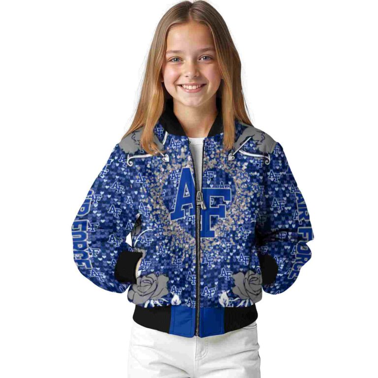 personalized air force falcons heart explosion blue jacket top rated