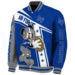 personalized air force falcons mickey football blue white jacket best selling
