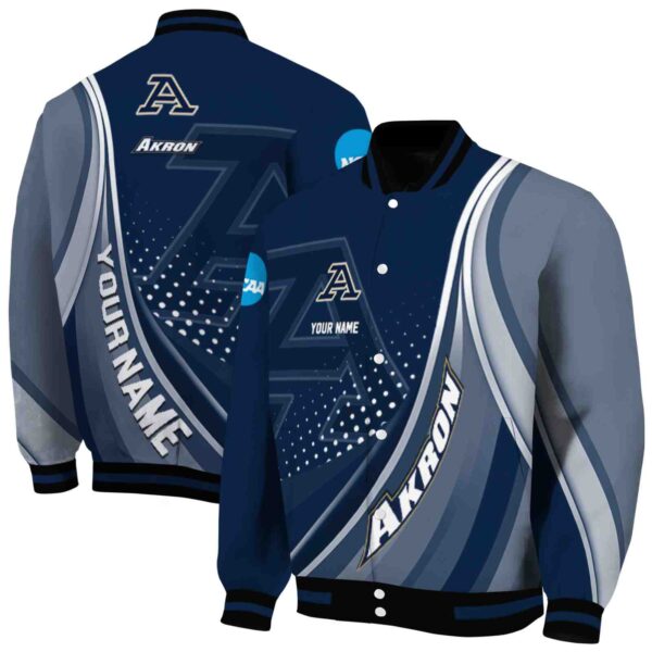 personalized akron zips wave patterns blue jacket fashion forward