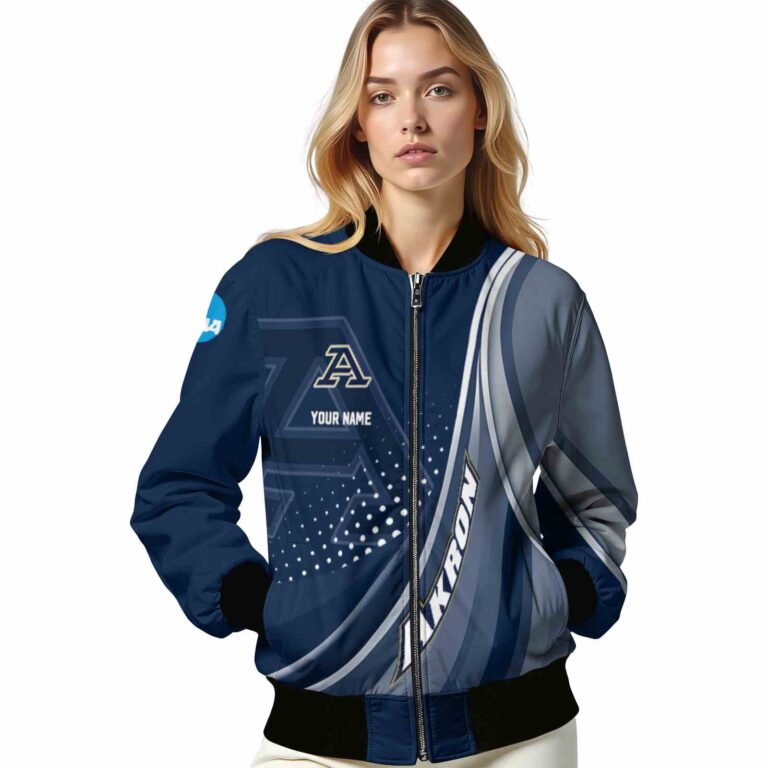 personalized akron zips wave patterns blue jacket latest model