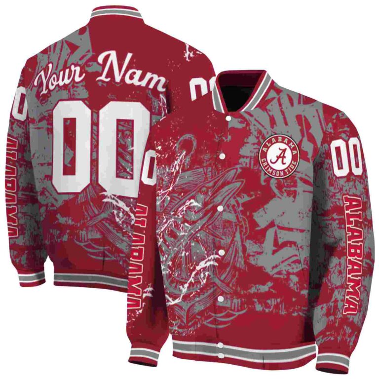 personalized alabama crimson tide fishing art crimson jacket fashion forward