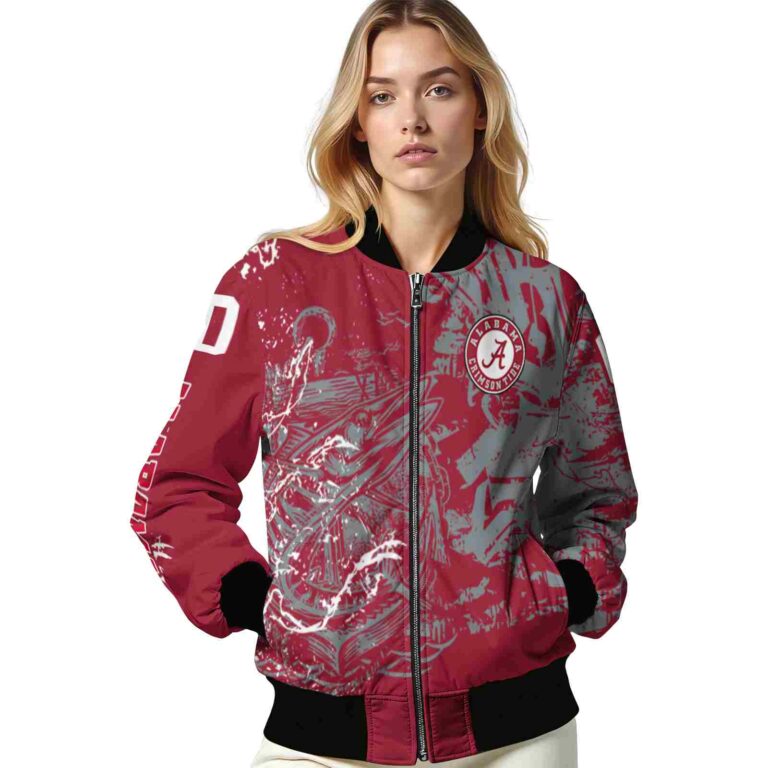 personalized alabama crimson tide fishing art crimson jacket latest model
