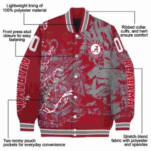 personalized alabama crimson tide fishing art crimson jacket new arrival
