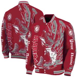 personalized alabama crimson tide fishing passion crimson white jacket fashion forward