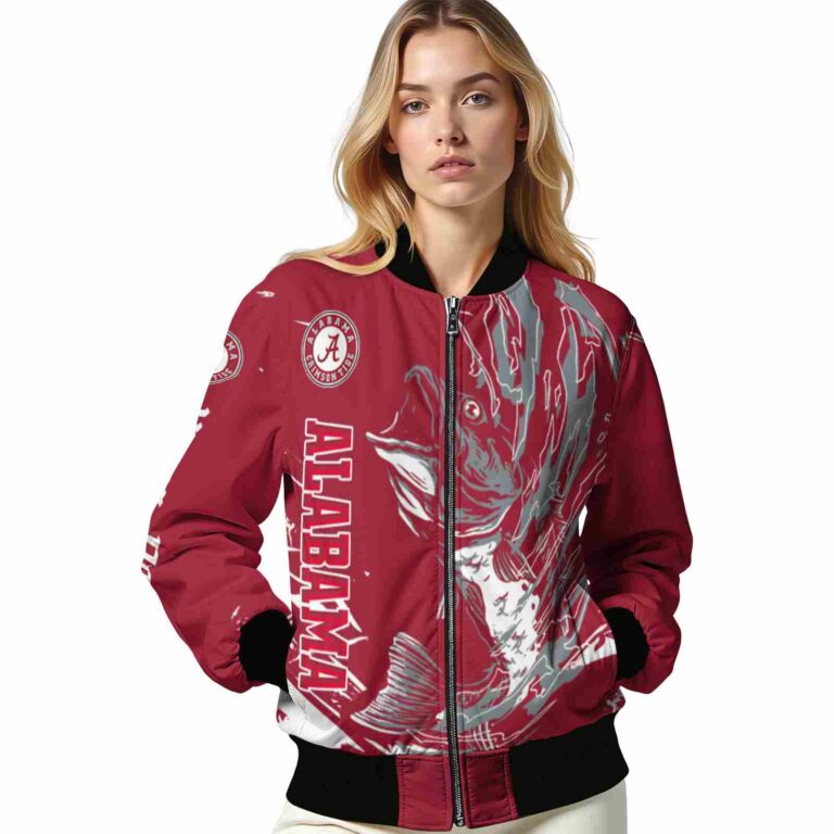 personalized alabama crimson tide fishing passion crimson white jacket latest model