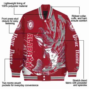 personalized alabama crimson tide fishing passion crimson white jacket new arrival