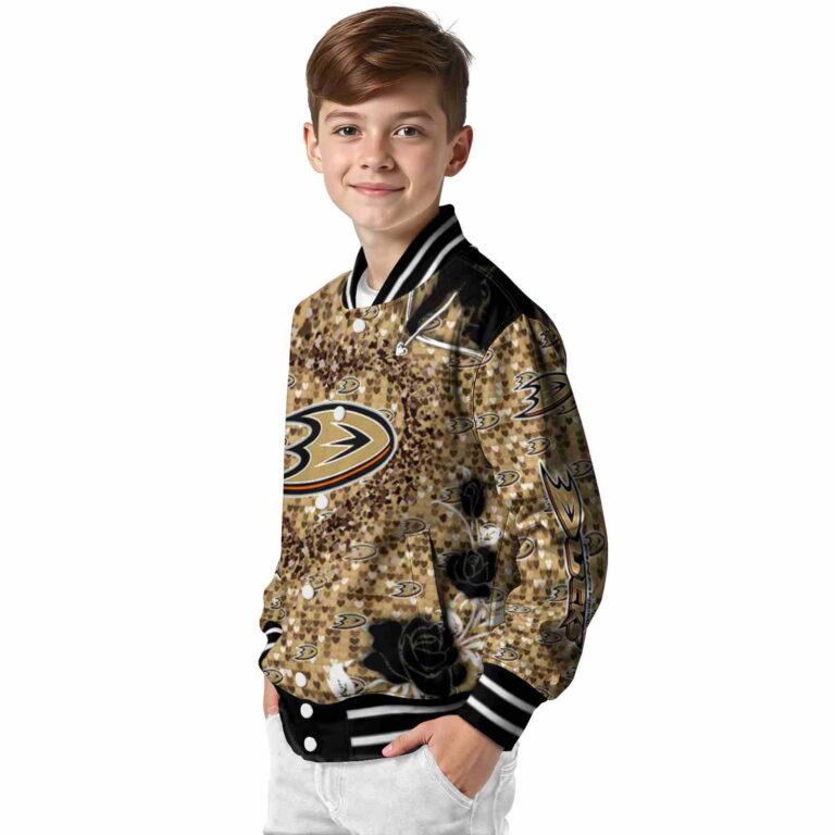 personalized anaheim ducks heart explosion gold jacket trendy