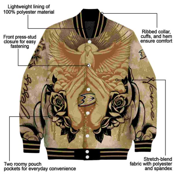 personalized anaheim ducks praying hands gold jacket new arrival
