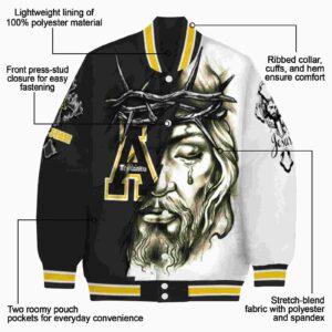 personalized appalachian state mountaineers jesus tears black white jacket new arrival