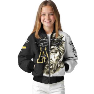 personalized appalachian state mountaineers jesus tears black white jacket top rated