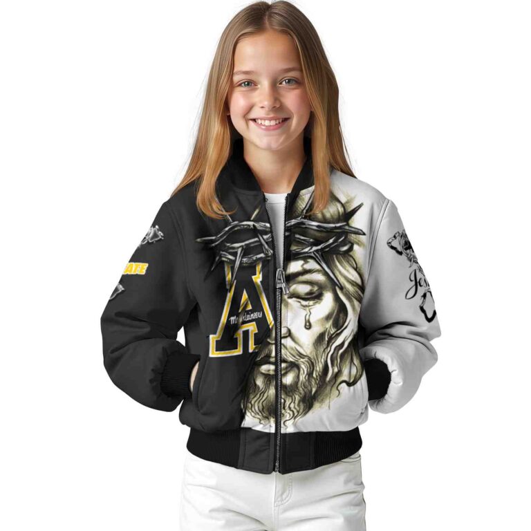 personalized appalachian state mountaineers jesus tears black white jacket top rated