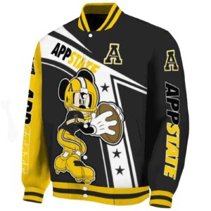 personalized appalachian state mountaineers mickey football black white jacket best selling