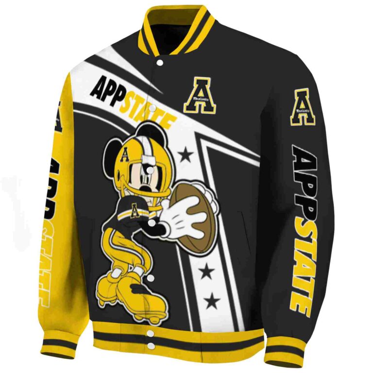 personalized appalachian state mountaineers mickey football black white jacket best selling