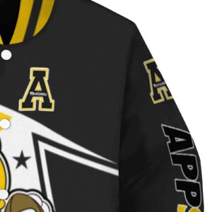 personalized appalachian state mountaineers mickey football black white jacket premium grade