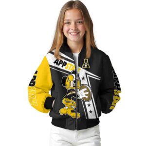 personalized appalachian state mountaineers mickey football black white jacket top rated