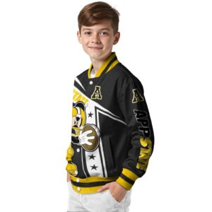 personalized appalachian state mountaineers mickey football black white jacket trendy