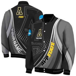 personalized appalachian state mountaineers wave patterns black jacket fashion forward