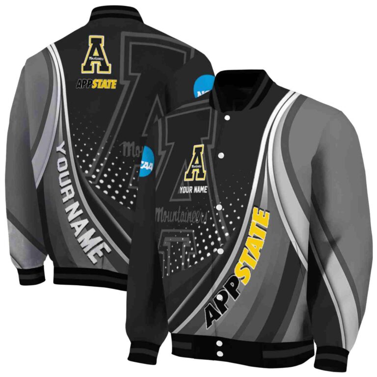 personalized appalachian state mountaineers wave patterns black jacket fashion forward
