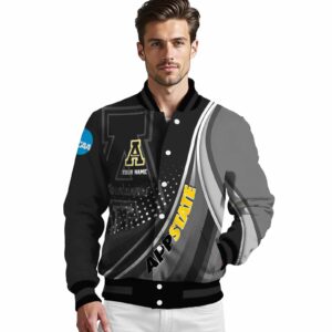 personalized appalachian state mountaineers wave patterns black jacket high quality