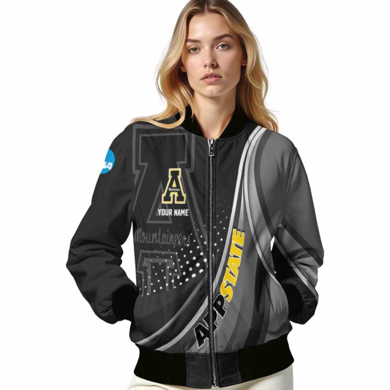 personalized appalachian state mountaineers wave patterns black jacket latest model