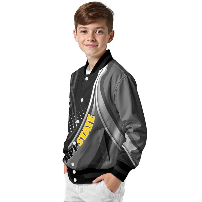 personalized appalachian state mountaineers wave patterns black jacket trendy
