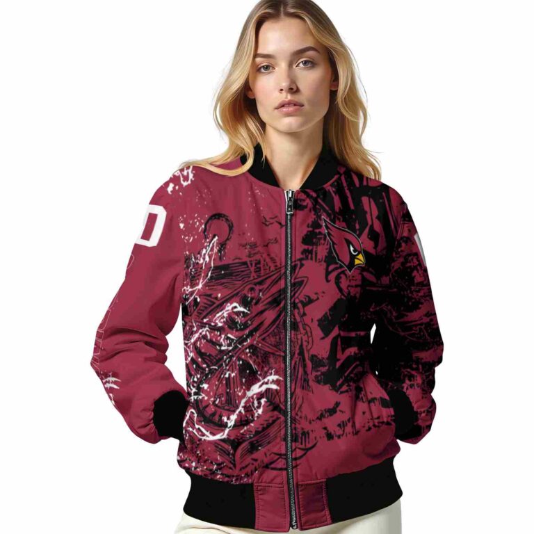 personalized arizona cardinals fishing art red jacket latest model