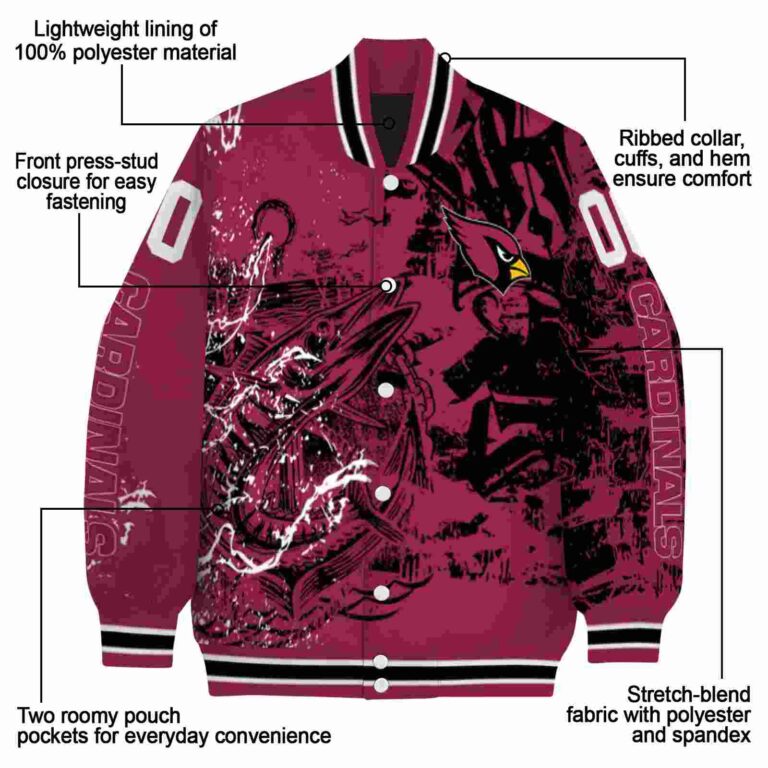 personalized arizona cardinals fishing art red jacket new arrival