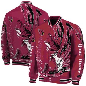 personalized arizona cardinals fishing passion red white jacket fashion forward