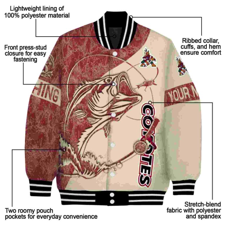 personalized arizona coyotes fishing rod sand jacket new arrival