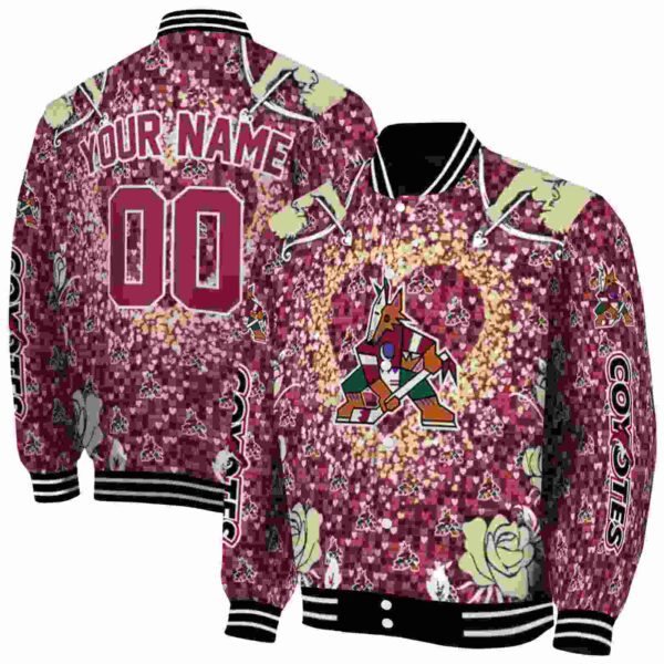 personalized arizona coyotes heart explosion red jacket fashion forward