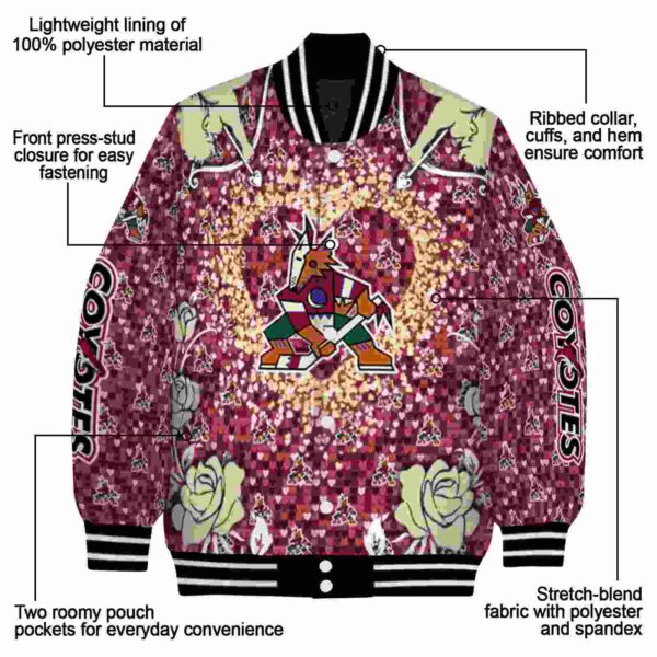 personalized arizona coyotes heart explosion red jacket new arrival