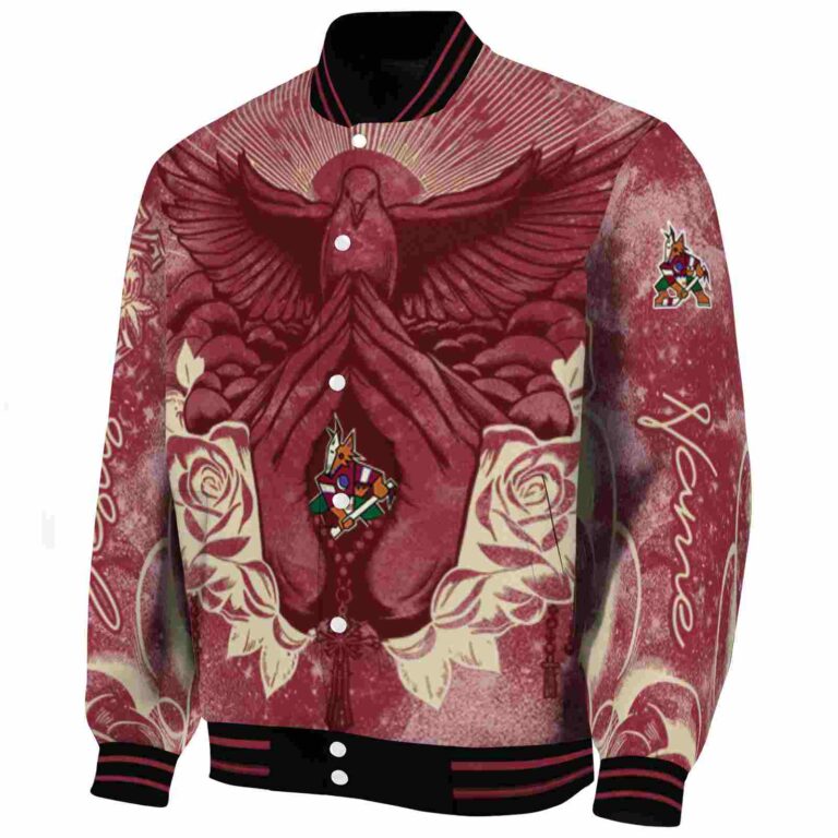 personalized arizona coyotes praying hands red jacket best selling