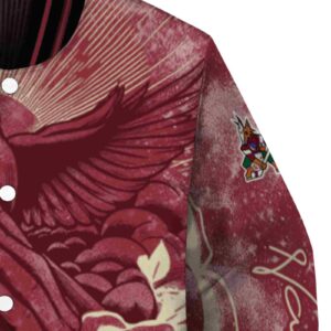 personalized arizona coyotes praying hands red jacket premium grade