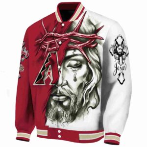 personalized arizona diamondbacks jesus tears red white jacket best selling