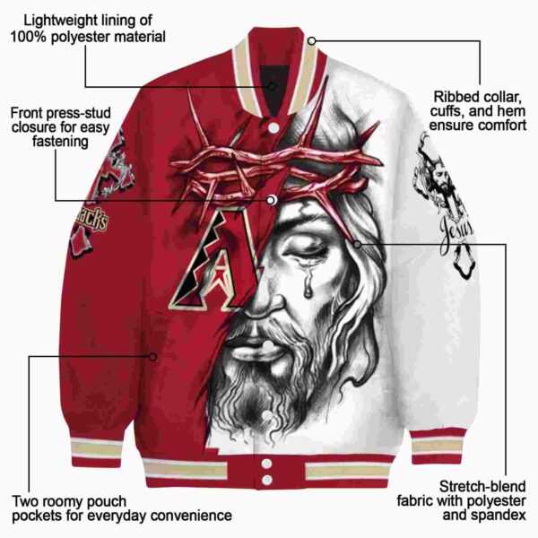 personalized arizona diamondbacks jesus tears red white jacket new arrival