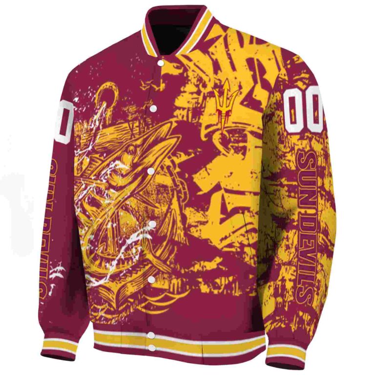 personalized arizona state sun devils fishing art maroon jacket best selling