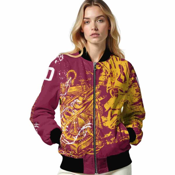personalized arizona state sun devils fishing art maroon jacket latest model