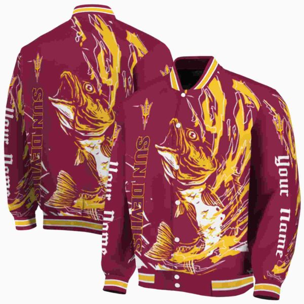 personalized arizona state sun devils fishing passion maroon white jacket fashion forward