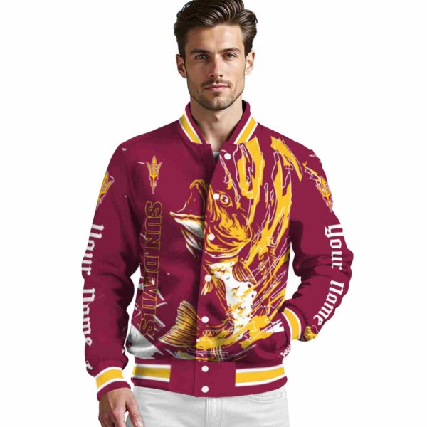 personalized arizona state sun devils fishing passion maroon white jacket high quality