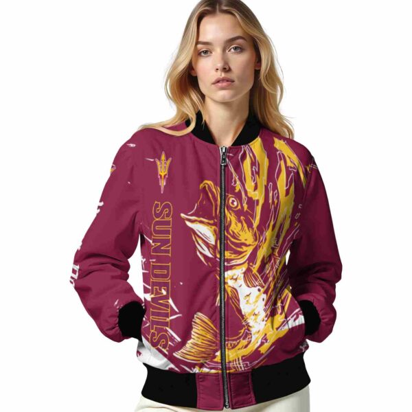 personalized arizona state sun devils fishing passion maroon white jacket latest model