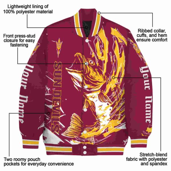 personalized arizona state sun devils fishing passion maroon white jacket new arrival