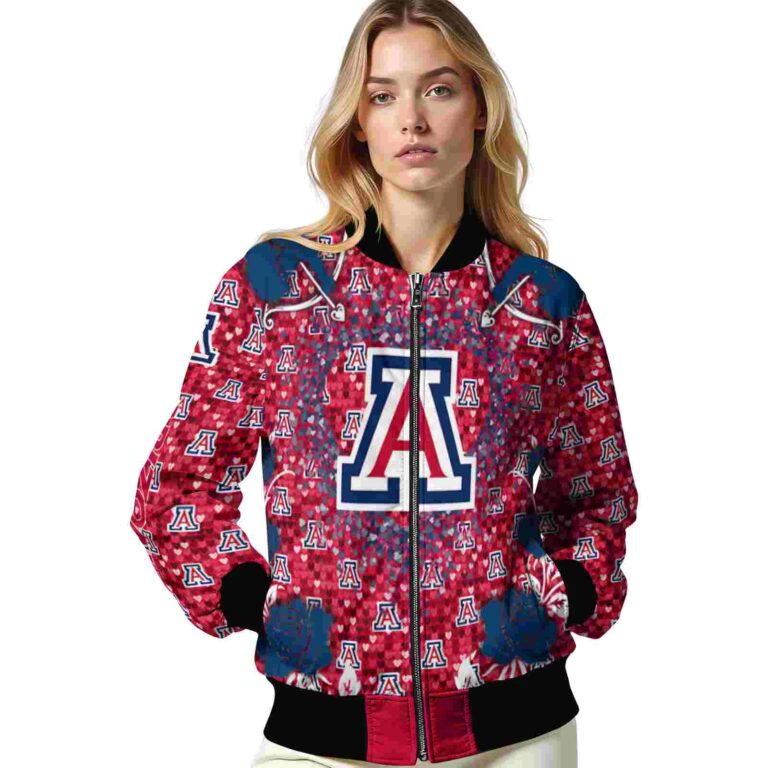 personalized arizona wildcats heart explosion red jacket latest model