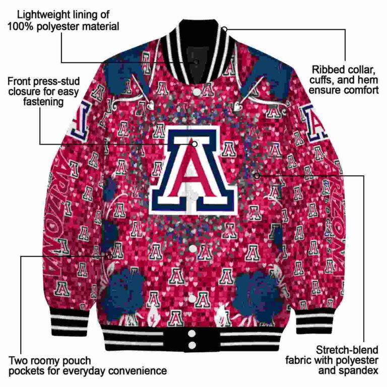 personalized arizona wildcats heart explosion red jacket new arrival
